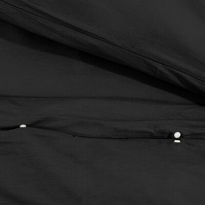 vidaXL Set cu husă de pilotă, negru, 135x200 cm, microfibră