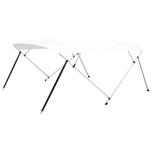 vidaXL Parasolar barcă Bimini, 4 arcuri, alb, 243 x (230-244) x 137 cm
