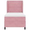 vidaXL Pat cu arcuri cu saltea cu headboard Roz 190 x 90 cm Poliester