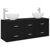 vidaXL Set dulap baie 3 buc. Stejar Negru 49,5 x 41 x 64,5 cm