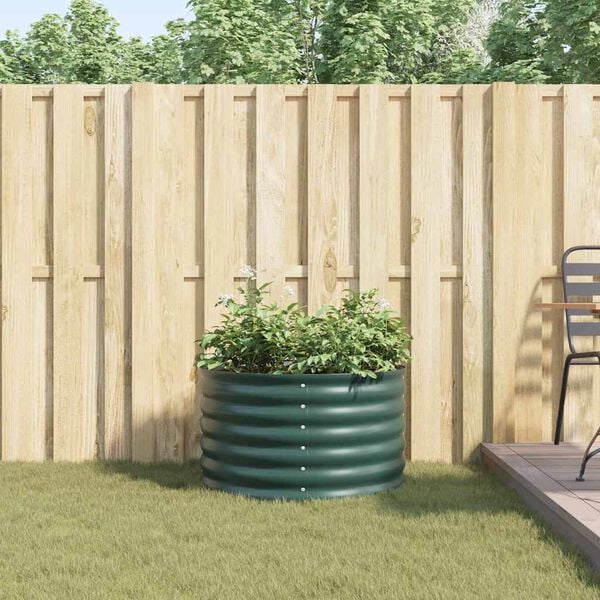 vidaXL Strat înălțat de grădină Verde 80 x 80 x 44 cm Oțel