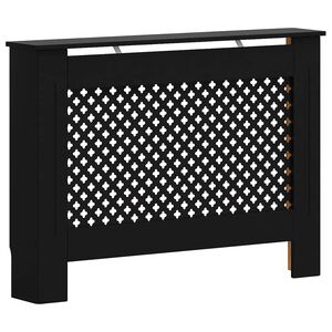vidaXL Mască pentru calorifer, negru, 112 x 19 x 81,5 cm, MDF