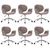 vidaXL Scaune de sufragerie pivotante, 6 buc., gri taupe, textil