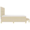 vidaXL Pat cu arcuri cu saltea cu headboard Crem 200 x 200 cm țesătură