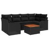 vidaXL Set de canapele pentru grădină 7 buc. Negru poliratan