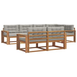 vidaXL Set de canapele de exterior 7 pcs Gri natural și deschis