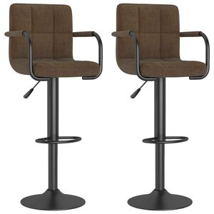 vidaXL Scaune de bar, 2 buc., maro, material textil