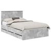 vidaXL Cadru de pat Gri din beton 120 x 190 cm Lemn Ingineresc