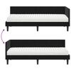 vidaXL Cadru de pat colțar cu saltea cu headboard 2 pcs Negru Catifea
