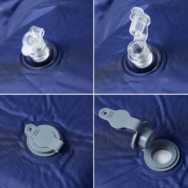 vidaXL Saltea de camping auto-gonflabilă cu pernă 1 persoană bleumarin