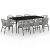 vidaXL Set mobilier de grădină, 9 piese, gri