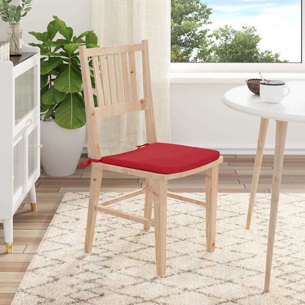 vidaXL Perne de Șezut 4 pcs Roșu 40 x 40 x 3 cm țesătură