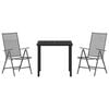 vidaXL Set de masă pentru grădină 3 pcs Antracit