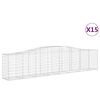 vidaXL Coșuri gabion arcuite 15 buc, 400x50x80/100 cm, fier galvanizat