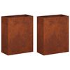 vidaXL Vază pentru Grădină 2 buc. Ruginit 40 x 20 x 40 cm