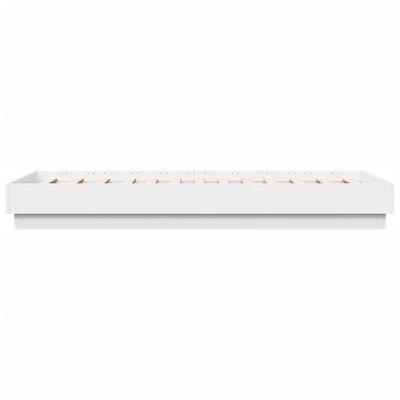 vidaXL Cadru de pat cu lumini LED, alb, 90x190 cm
