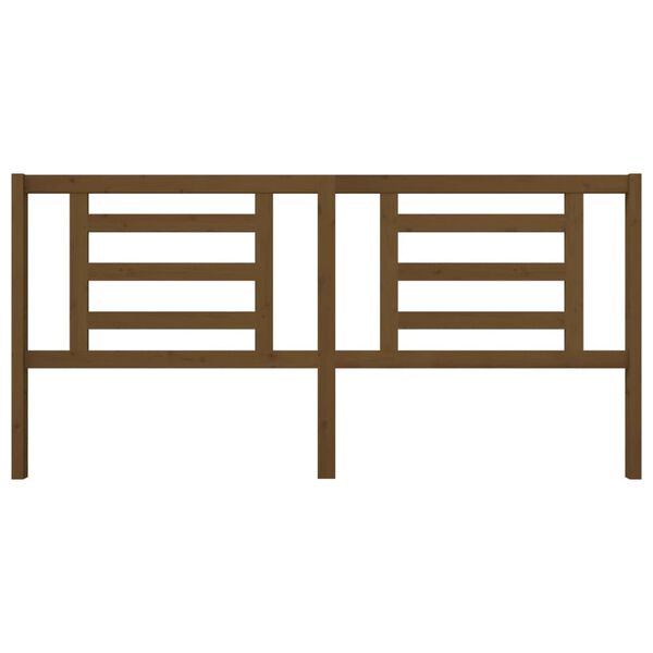 vidaXL Tăblie de pat, maro miere, 206x4x100 cm, lemn masiv de pin