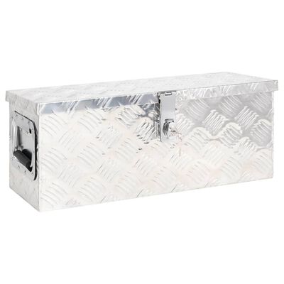 vidaXL Cutie de depozitare, argintiu, 60x23,5x23 cm, aluminiu