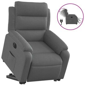 vidaXL Fotoliu electric rabatabil cu ridicare, gri &icirc;nchis, textil