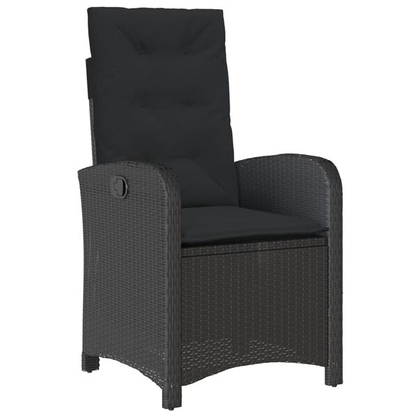 vidaXL Set mobilier de grădină cu perne, 7 piese, negru, poliratan