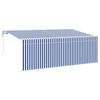 vidaXL Copertină retractabilă Albastru și Alb 400 x 200 cm