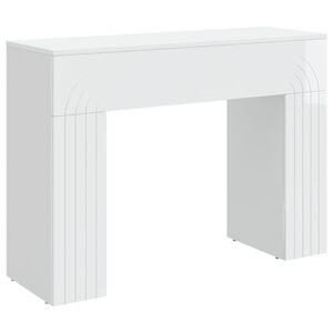 vidaXL Masă de cafea Alb foarte lucios 102 x 35 x 75 cm Lemn prelucrat