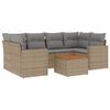 vidaXL Set canapele de grădină, 7 piese, cu perne, bej, poliratan