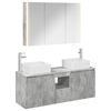 vidaXL Set dulap baie 4 buc. Gri Beton Lemn prelucrat