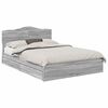 vidaXL Pat cu storage cu sertar Gri Sonoma 160 x 200 cm Lemn prelucrat