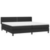 vidaXL Pat box spring cu saltea, negru, 200x200 cm, piele ecologică