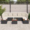 vidaXL Set de canapele pentru grădină cu pernă 8 pcs Negru Rattan poli