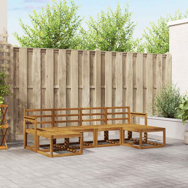 vidaXL Set de canapele de exterior 6 pcs natural Lemn Solid de Acacia