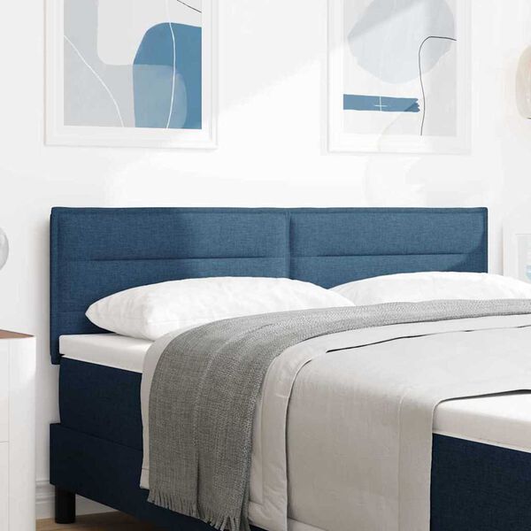 vidaXL Tăblie LED cu lumini cu bandă LED albastru 160 cm țesătură