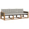 vidaXL Set de canapele de exterior 3 buc. Natural și gri deschis