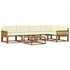vidaXL Set de canapele de exterior cu pernă 6 pcs Natural și Crem