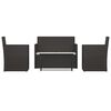 vidaXL Set mobilier de exterior cu perne, 4 piese, negru, poliratan