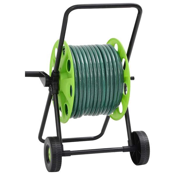 vidaXL Cărucior tambur furtun verde set racorduri furtun 0,5" 30 m PVC