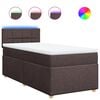 vidaXL Pat box spring cu saltea, maro &icirc;nchis, 90x190 cm, textil