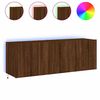 vidaXL Comodă TV de perete cu LED, 2 buc. stejar maro, 60x35x41 cm
