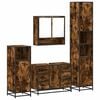 vidaXL Set de mobilier de baie 4 piese Lemn prelucrat de stejar afumat