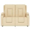 vidaXL Fotoliu masaj rabatabil cu 2 locuri/suport pahar, crem, textil