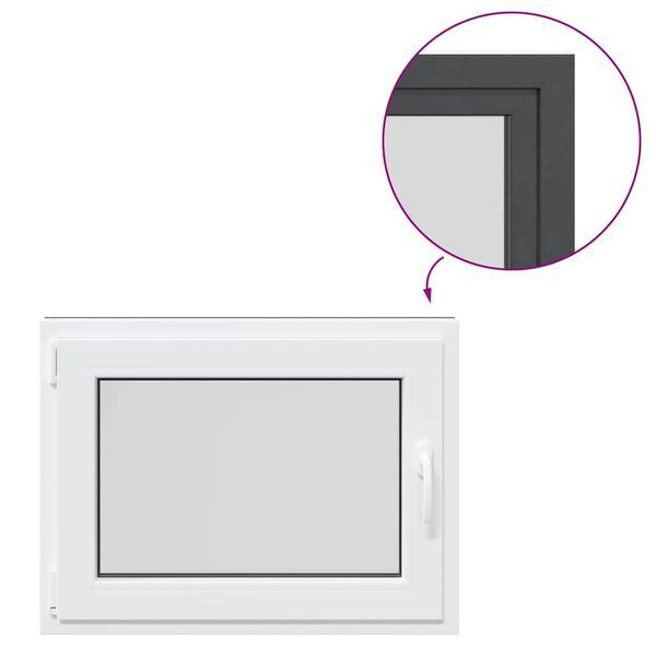 vidaXL Fereastră de subsol &bdquo;RISOR&rdquo; 80x60 cm oscilo-batantă DIN st&acirc;nga antracit