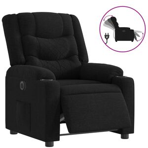 vidaXL Fotoliu rabatabil electric, negru, material textil