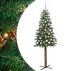 vidaXL Brad de Crăciun subțire Verde 180 cm PVC și lemn de PIN masiv