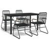 vidaXL Set mobilier de grădină, 5 piese, negru, ratan PVC