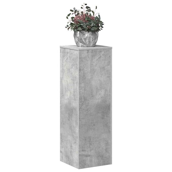 vidaXL Suport de plante, gri beton, 33x33x100 cm, lemn prelucrat