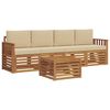 vidaXL Set de canapele de exterior 5 buc. Natur și Bej