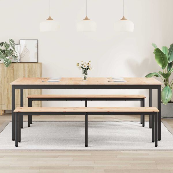 vidaXL Masă de dining natural 200 x 100 x 75 cm Lemn de pin masiv