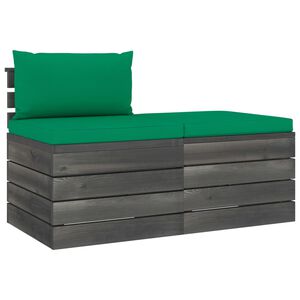 vidaXL Set mobilier grădină din paleți, 2 piese, cu perne, lemn de pin