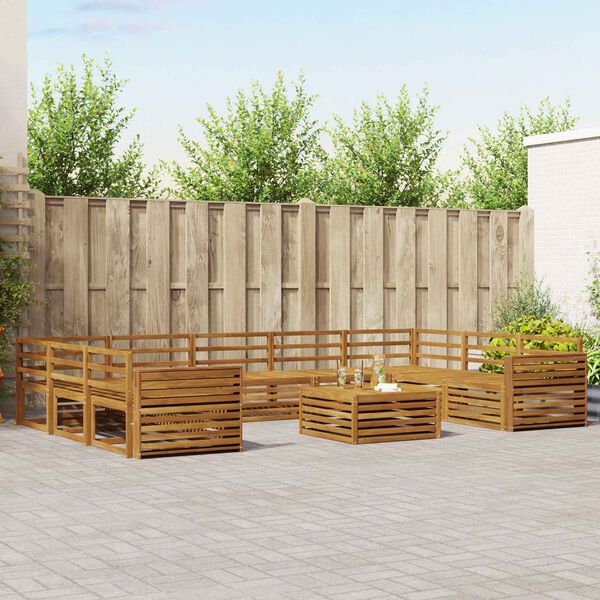 vidaXL Seturi de canapele 10 pcs natural Lemn Solid de Acacia